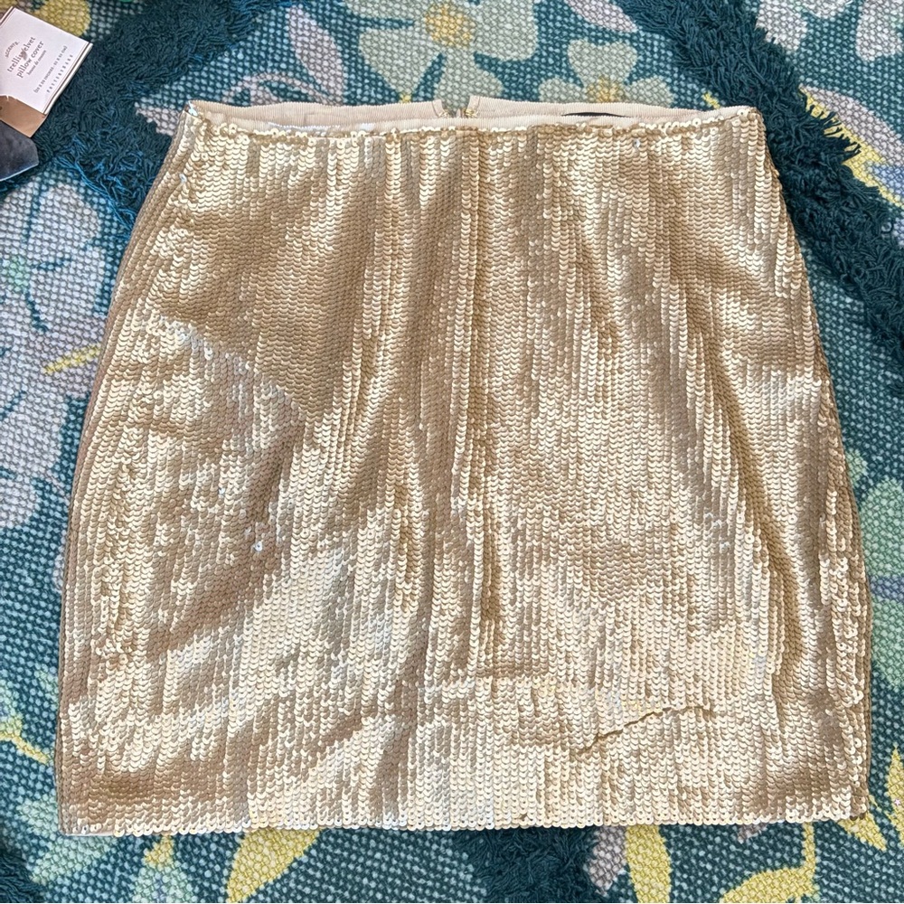J. Crew Gold Sequin Mini Skirt